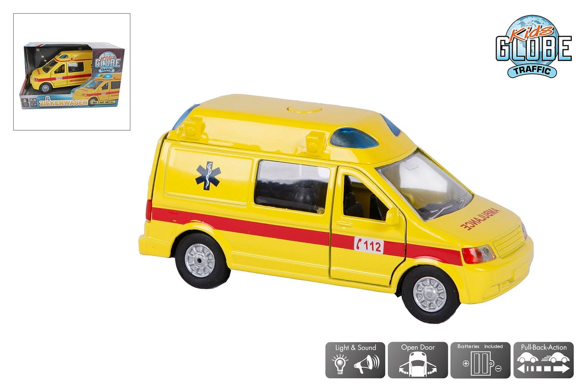 Kids Globe Ambulance BE die cast met licht en geluid pb 13cm