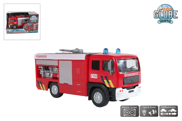 Kids Globe Brandweer tankauto BE die cast licht geluid pb 13cm