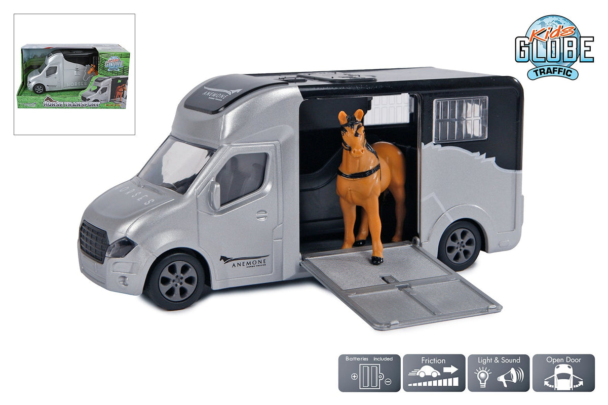 Kids Globe Anemone paardentruck die cast licht en geluid 1:36 20c