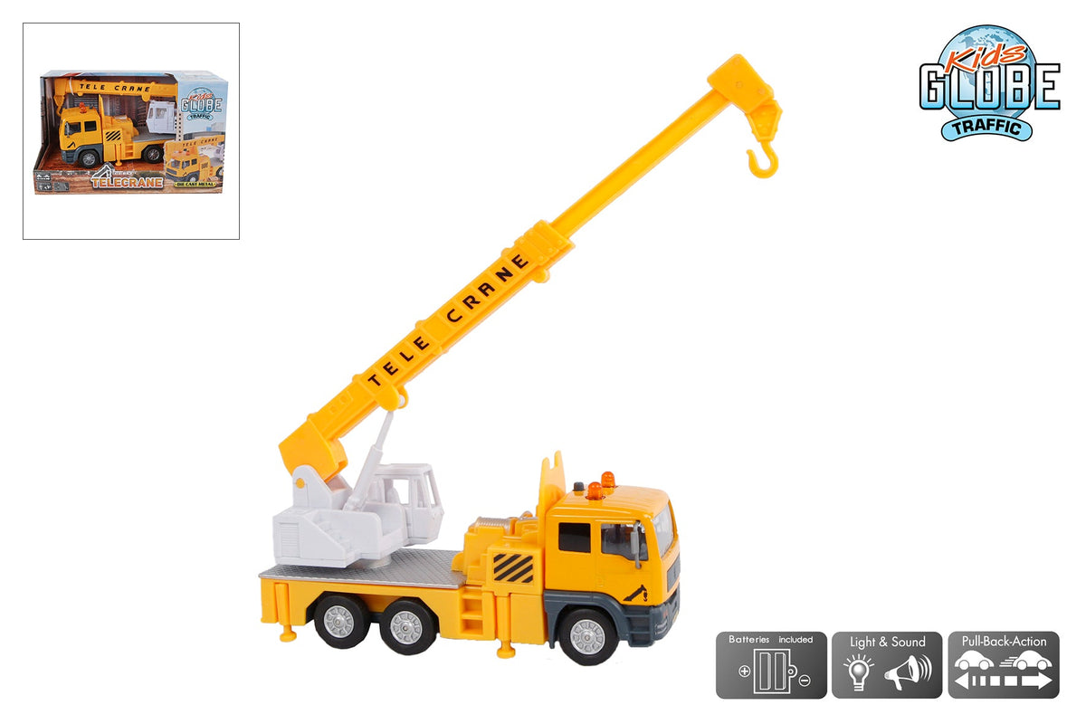 Kids Globe hijskraan die cast met licht geluid pb 15cm