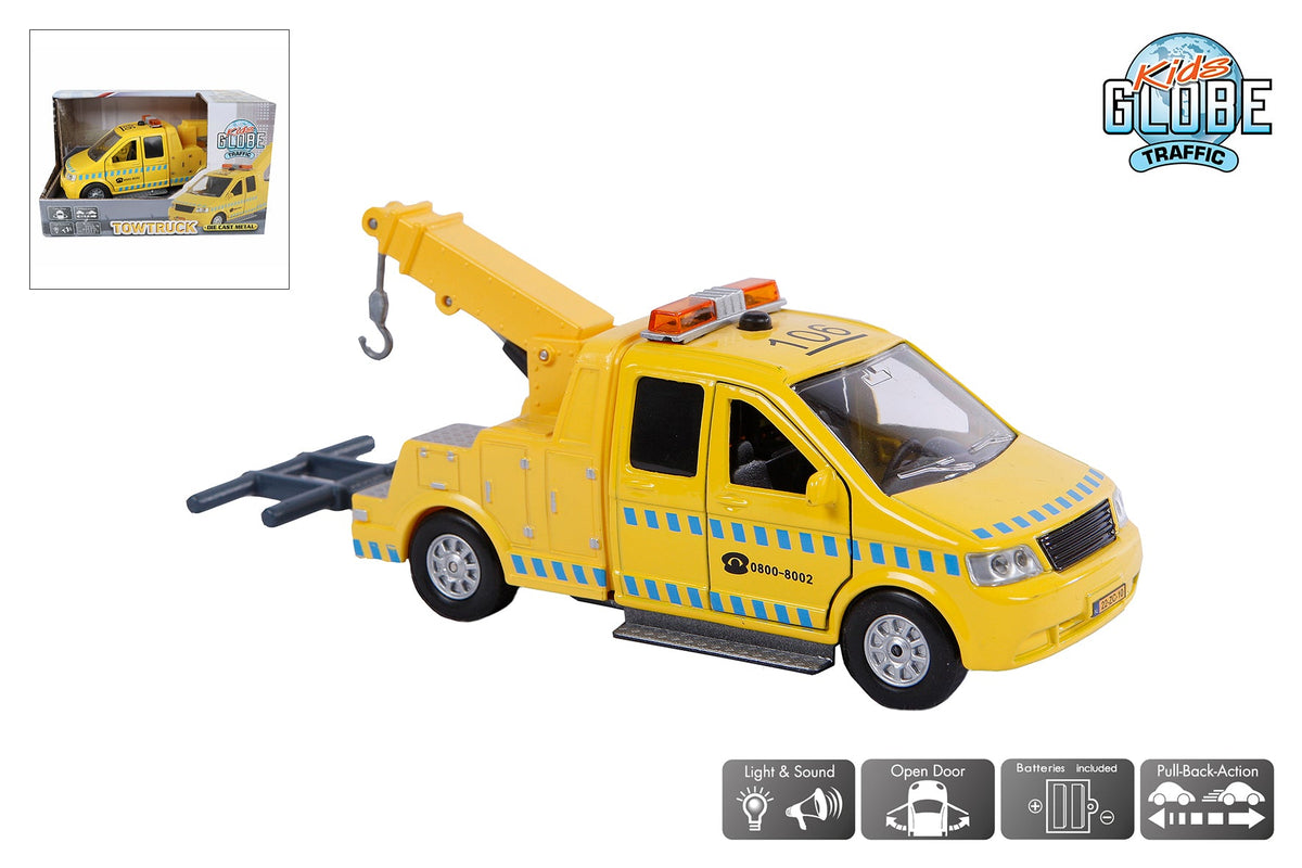 Kids Globe afsleepwagen die cast met licht en geluid 16cm