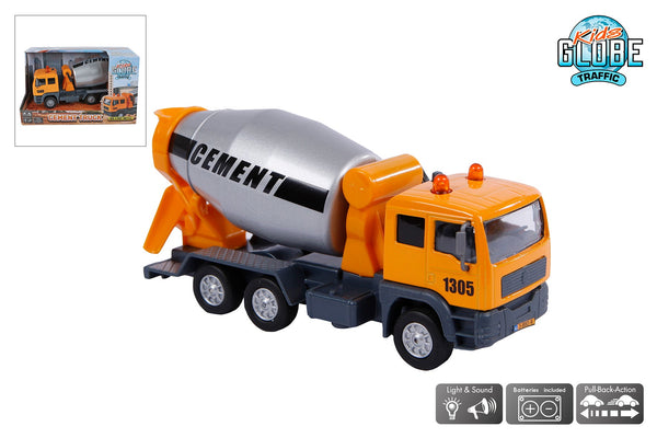 Kids Globe betonmixer die cast licht en geluid pb 16cm