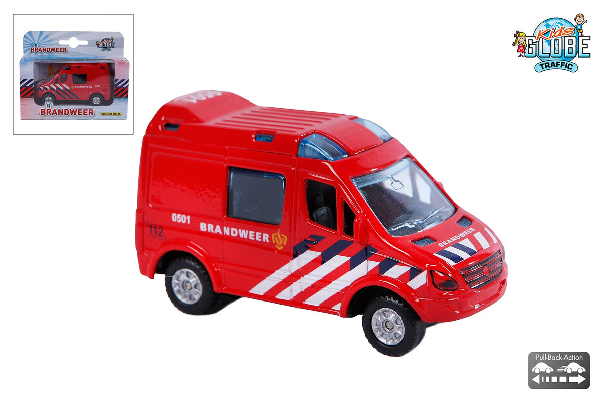 Kids Globe brandweer NL die cast pb 9cm