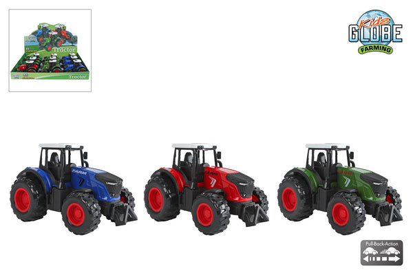 Kids Globe tractor die cast pull back 3ass 12cm