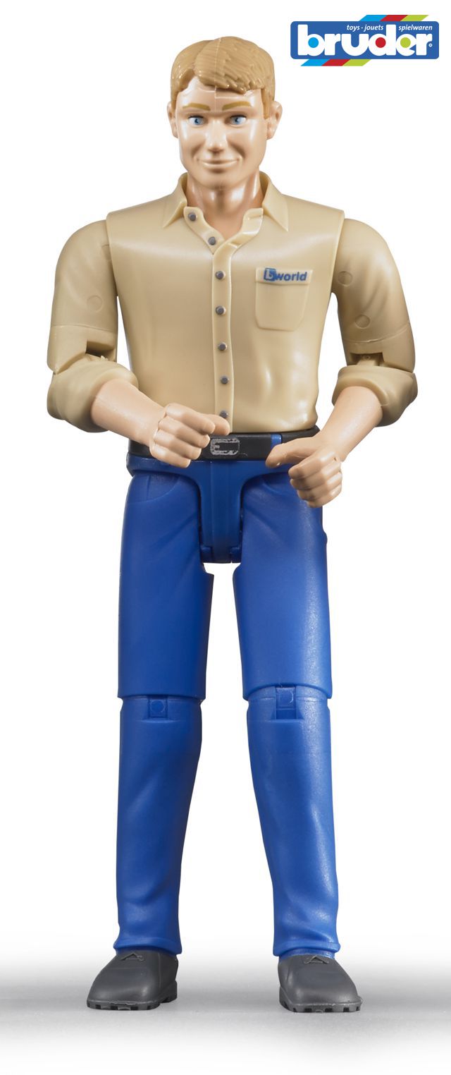 Bruder man met blanke huid en blauwe broek 10,7cm (60006)