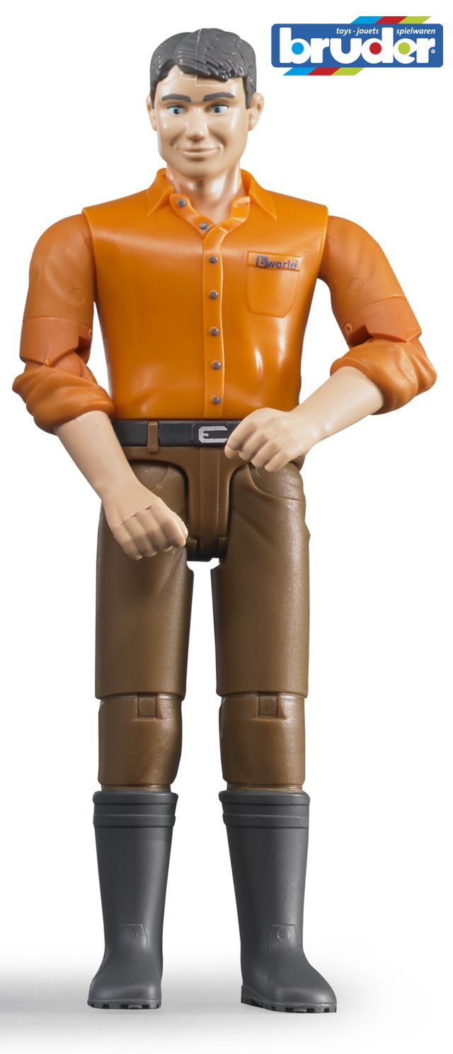 Bruder man met blanke huid en bruine broek 10,7cm (60007)