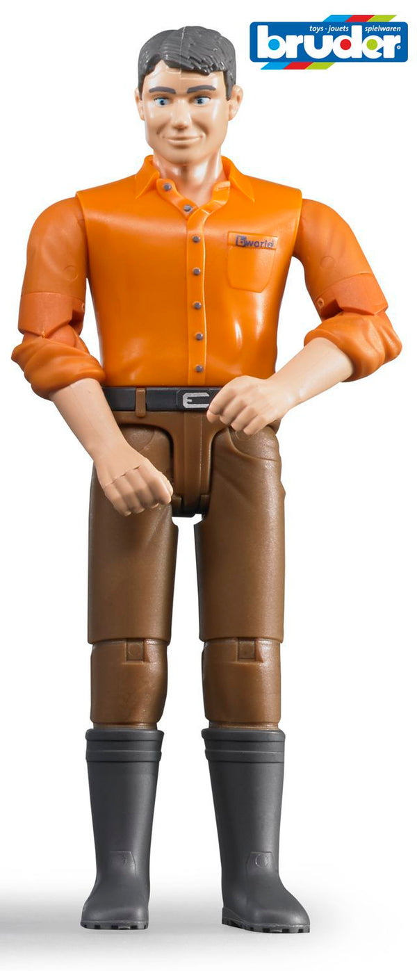 Bruder man met blanke huid en bruine broek 10,7cm (60007)