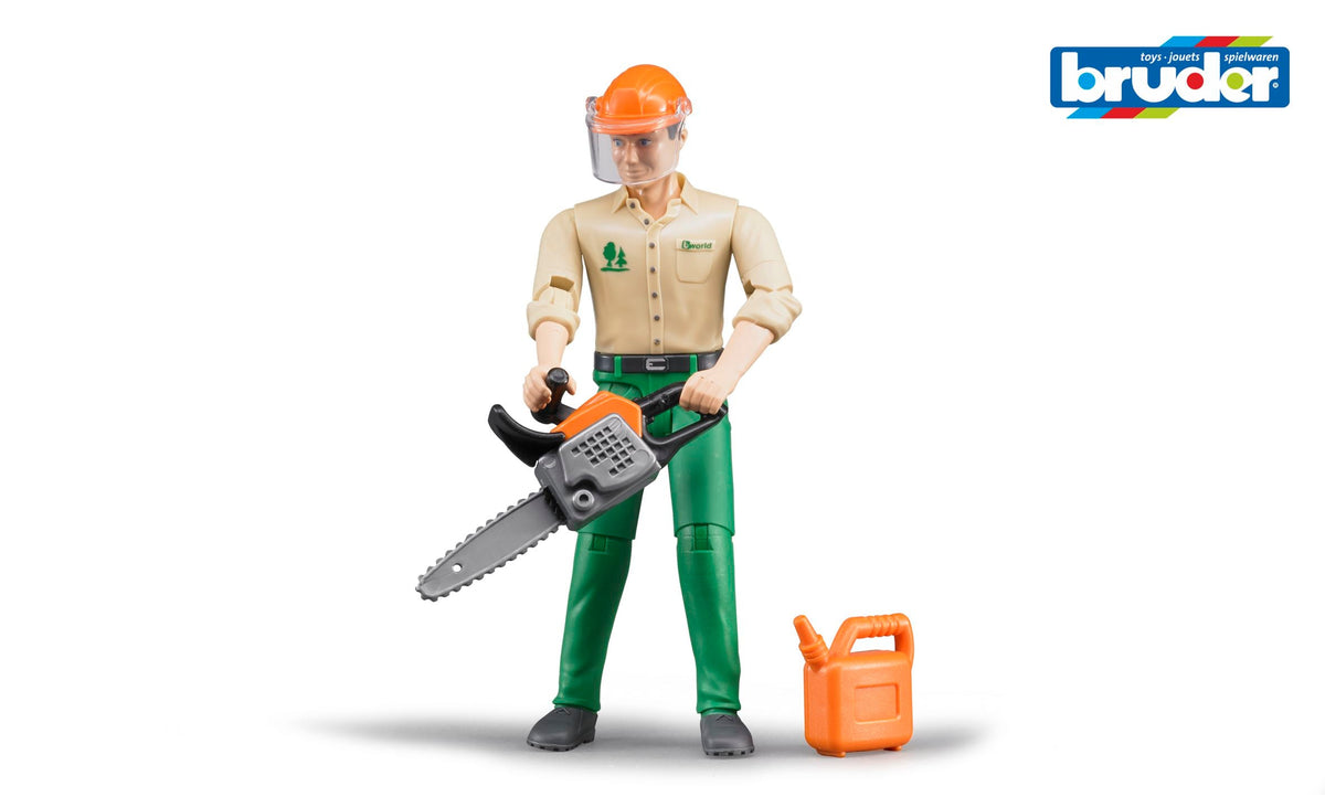 Bruder bosbouw werknemer 10,7cm met ass (60030)