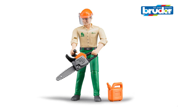 Bruder bosbouw werknemer 10,7cm met ass (60030)