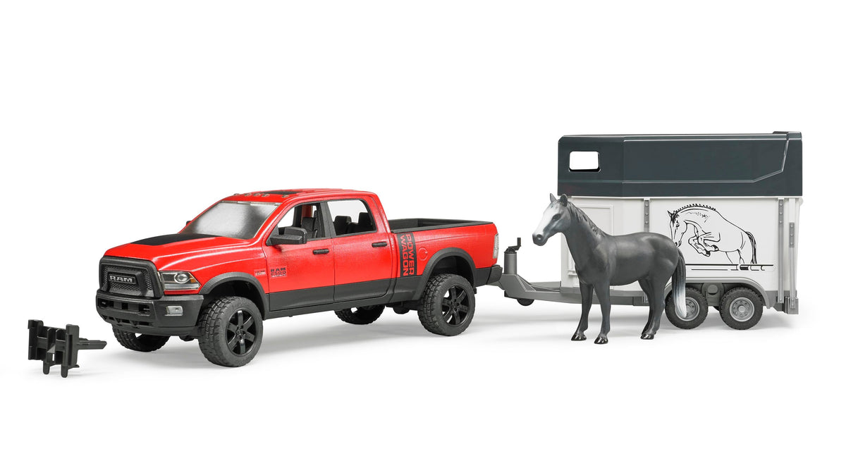 Bruder RAM 2500 Power Wagon met paardentrailer en 1 paard (02501)