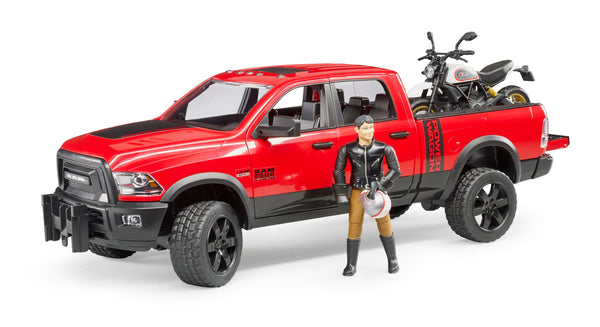 Bruder Power Wagon met Ducati Scrambler Desert Sled (02502)