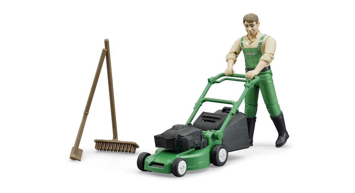 Bruder bworld Tuinier met grasmaaier (62103)