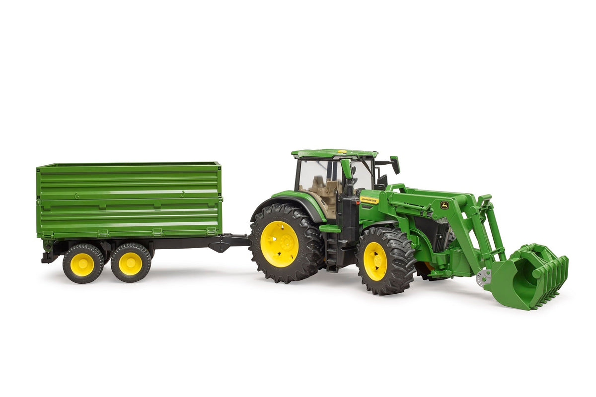 Bruder John Deere 7R 350 met voorlader en aanhanger (03155)