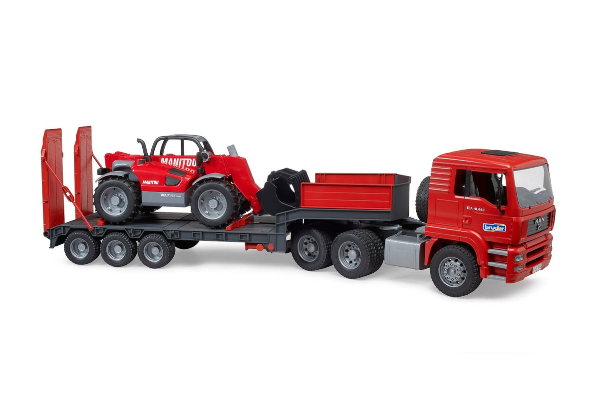 Bruder MAN TGA oplegger met Manitou Telescooplader (02774)