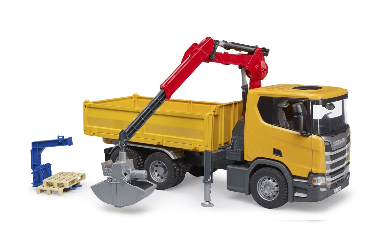 Bruder Scania Super 560R bouwvrachtW + kraan, 2 pal (03551)