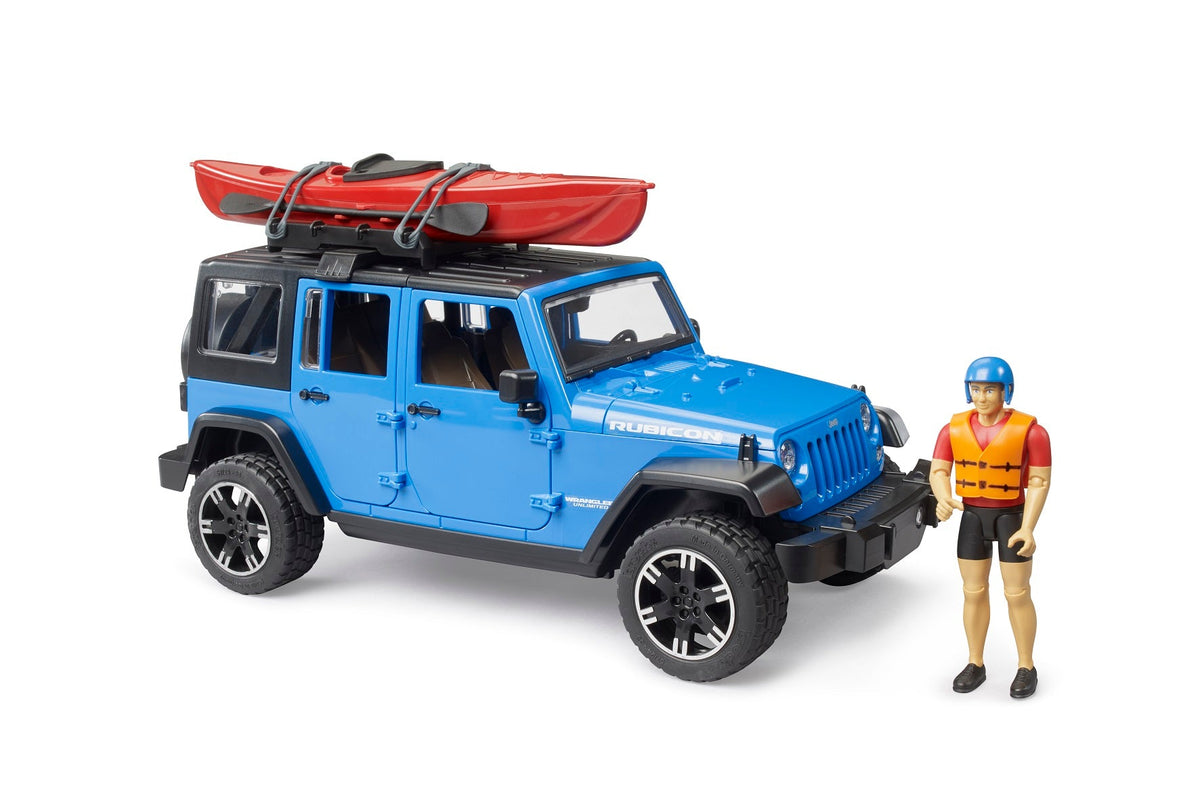 Bruder Jeep Wrangler Rubicon met kayak and kayaker (02529)