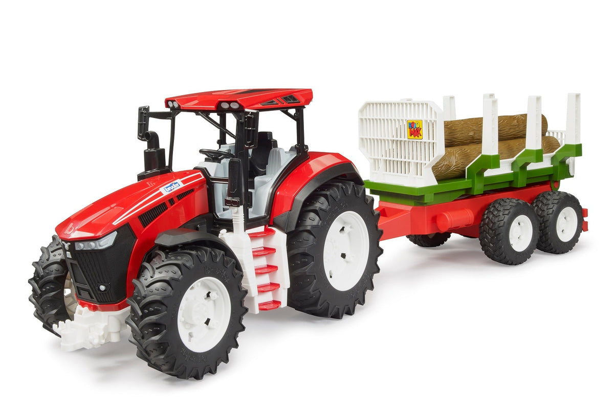 Bruder ROADMAX Tractor met bomentrailer en 3 bomen (03453)