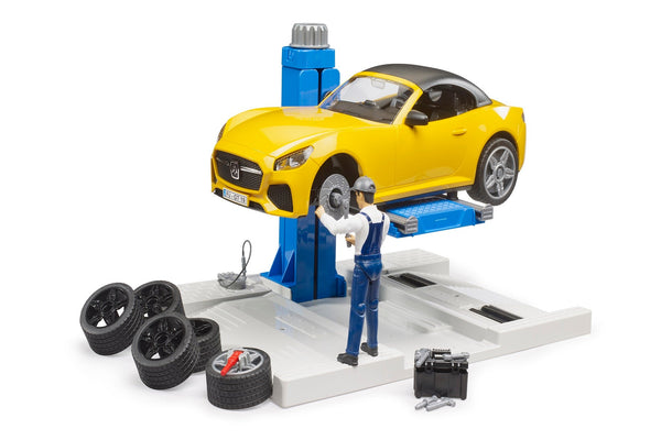 Bruder bworld Car werkplaats met Roadster (62112)