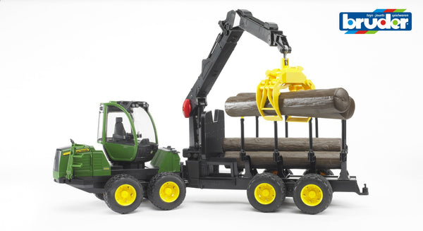 Bruder John Deere 120E boomstammen grijper met 4 stammen (02133)