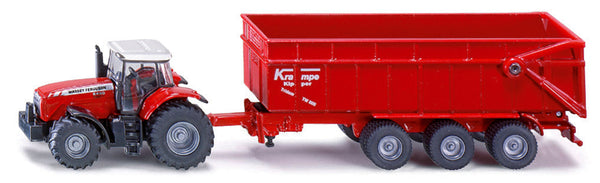Siku tractor Massey Ferguson met Krampe aanhanger 1:87 (1844)