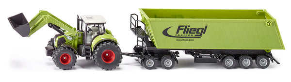 Siku tractor met frontlader Dolley en kiepaanhanger (1949) 1:50