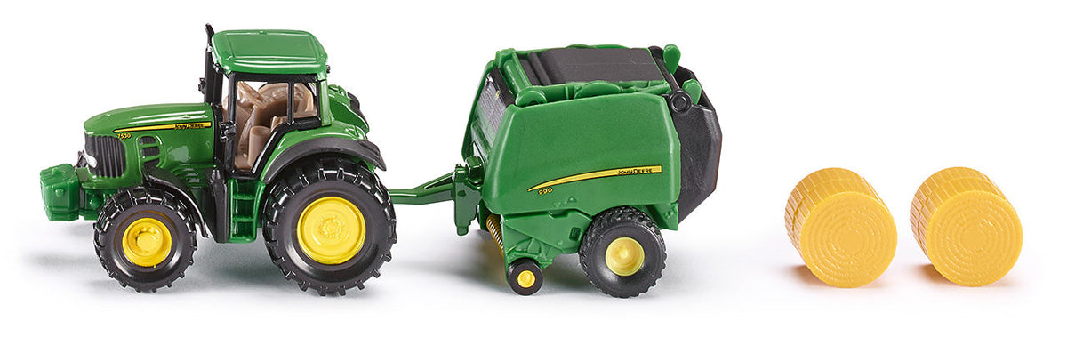 Siku John Deere tractor met balenpers (1665)