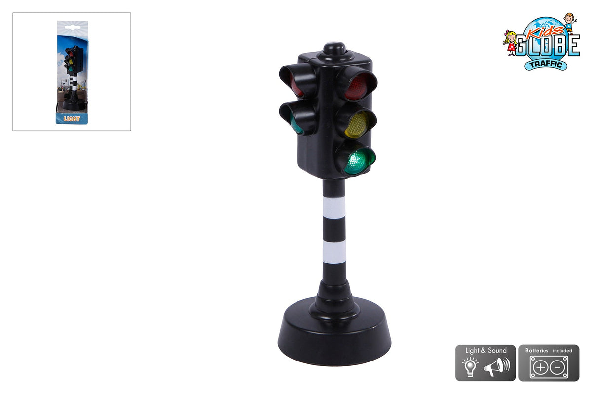 Kids Globe stoplicht met voetgangerslicht en geluid 12cm