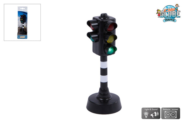 Kids Globe stoplicht met voetgangerslicht en geluid 12cm