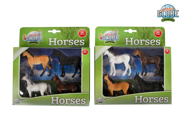 Kids Globe Farming 4 paarden 1:32 2 ass