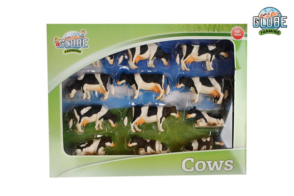 Kids Globe koeien zwart/wit liggend en staand 12stuks 1:32
