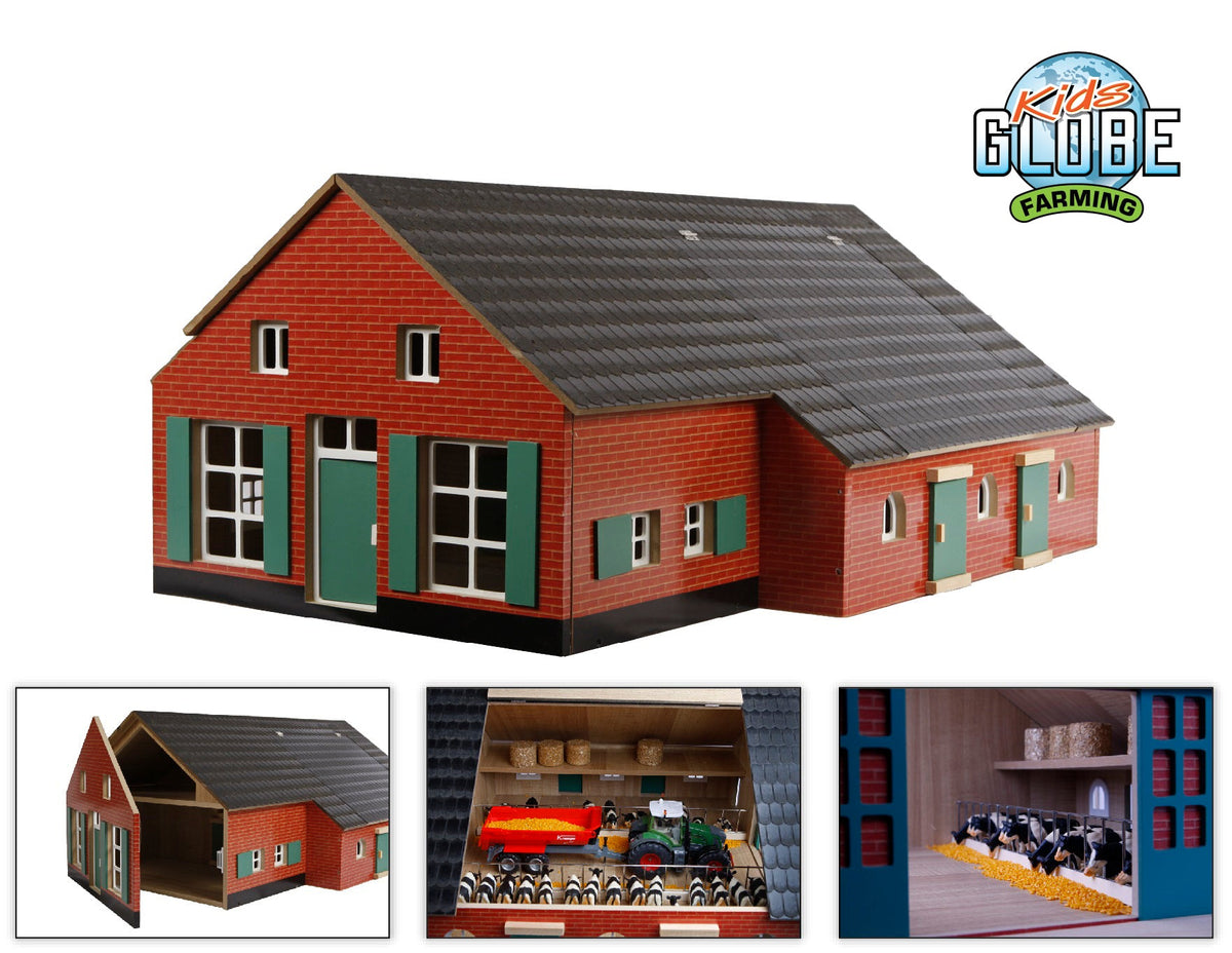 Kids Globe boerderij met stal 1:32 75x57x32cm