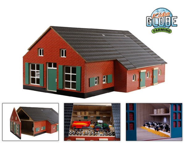 Kids Globe boerderij met stal 1:32 75x57x32cm