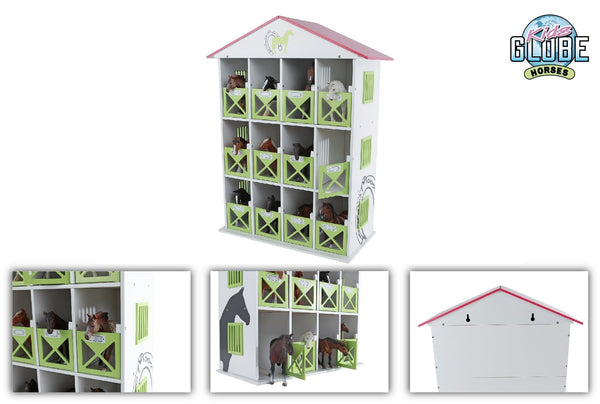 Kids Globe paardenstal hotel met 12 boxen 1:24 19x41x53cm