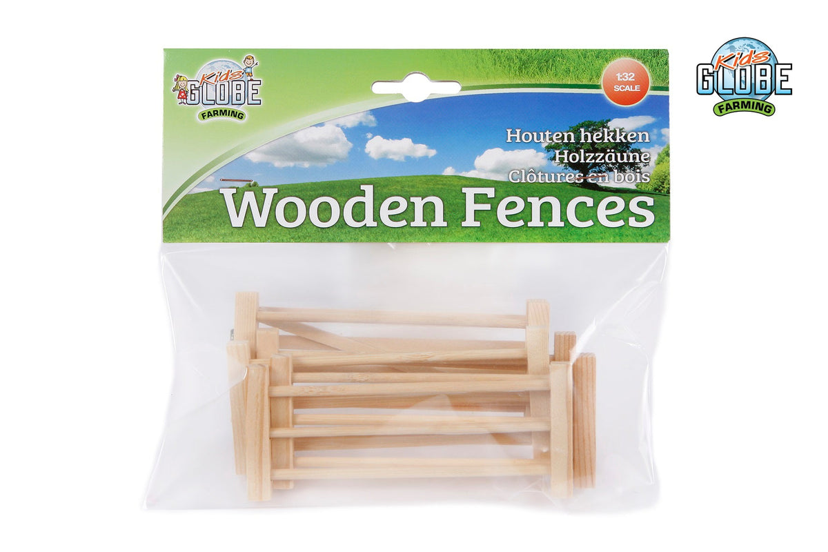 Kids Globe houten hekken 6stuks 1:32 12x5x0,7cm