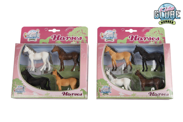 Kids Globe Horses 4 paarden 1:32 2ass